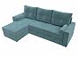 Диван угловой верона лайт левый велюр бирюзовый еврокнижка
