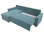 Диван угловой верона лайт левый велюр бирюзовый еврокнижка