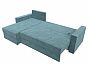 Диван угловой верона лайт левый велюр бирюзовый еврокнижка