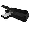 Диван угловой верона лайт левый велюр черный еврокнижка