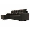 Диван угловой верона лайт левый велюр коричневый еврокнижка