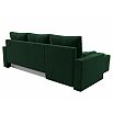 Диван угловой верона лайт левый велюр зеленый еврокнижка
