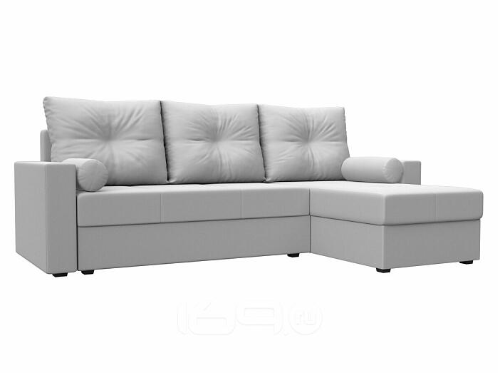 Диван угловой верона лайт правый экокожа белый еврокнижка