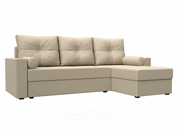 Диван угловой верона лайт правый экокожа бежевый еврокнижка