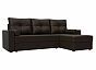 Диван угловой верона лайт правый экокожа коричневый еврокнижка