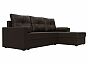 Диван угловой верона лайт правый экокожа коричневый еврокнижка