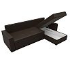 Диван угловой верона лайт правый экокожа коричневый еврокнижка