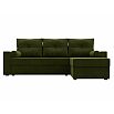 Диван угловой верона лайт правый микровельвет зеленый еврокнижка