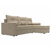 Диван угловой верона лайт правый велюр бежевый еврокнижка