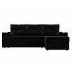 Диван угловой верона лайт правый велюр черный еврокнижка