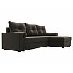 Диван угловой верона лайт правый велюр коричневый еврокнижка