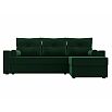 Диван угловой верона лайт правый велюр зеленый еврокнижка