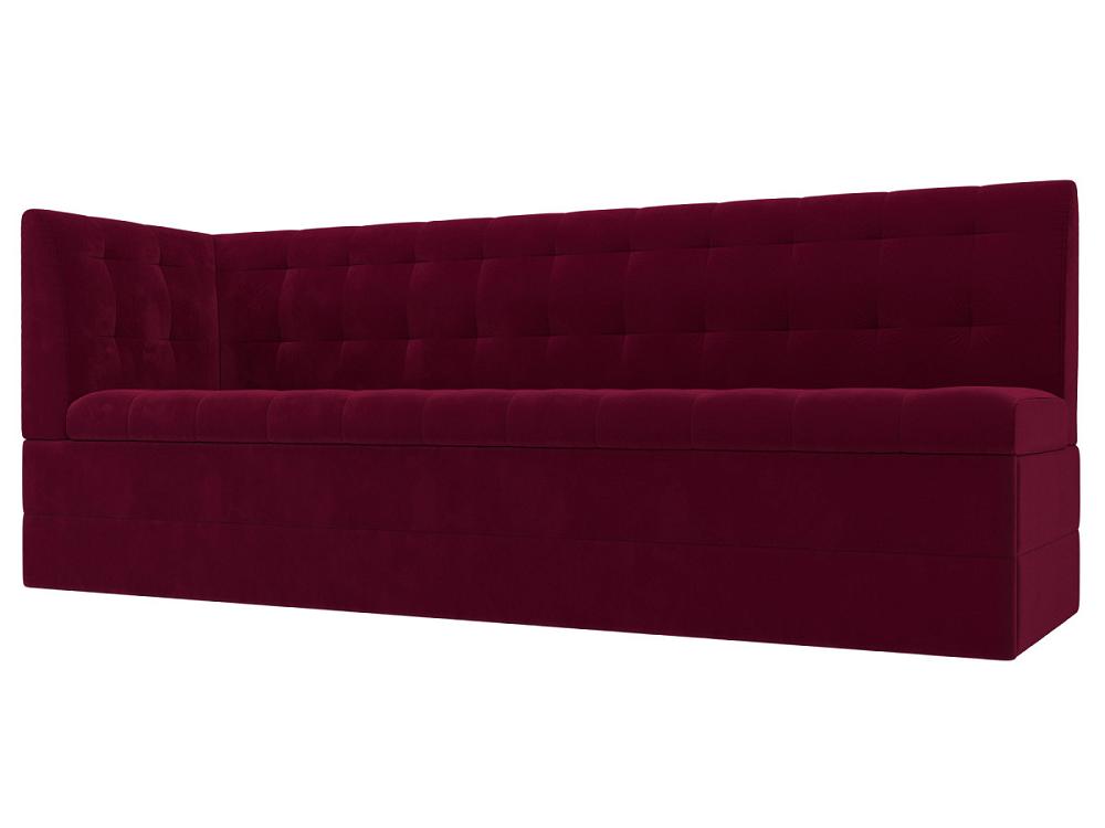 Кухонный диван Бриз с углом слева Микровельвет Бордовый обложка для автодокументов на кнопке бордовый