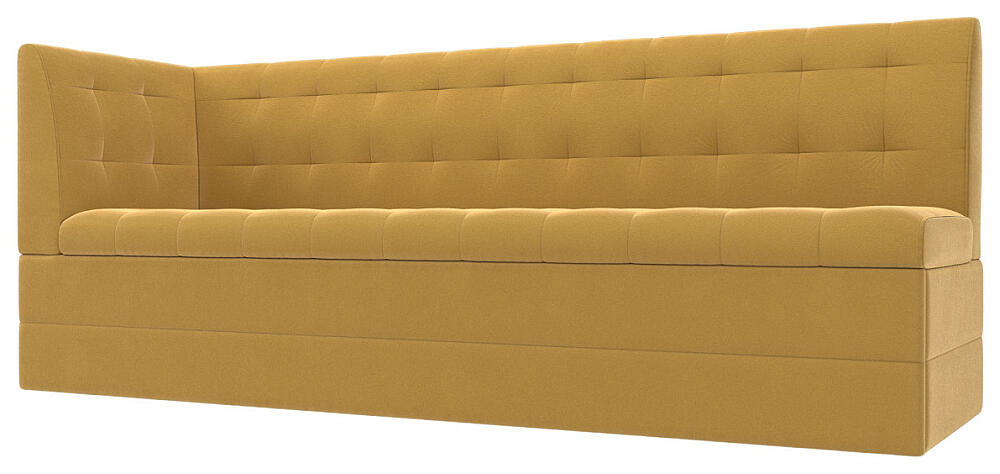 Кухонный диван Бриз с углом слева Микровельвет Жёлтый 33999₽