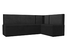 

Кухонный угловой диван Кристина правый (основа велюр черный, компаньон велюр серый), Серый;черный