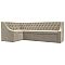 Диван кухонный угловой Мерлин левый Микровельвет Бежевый