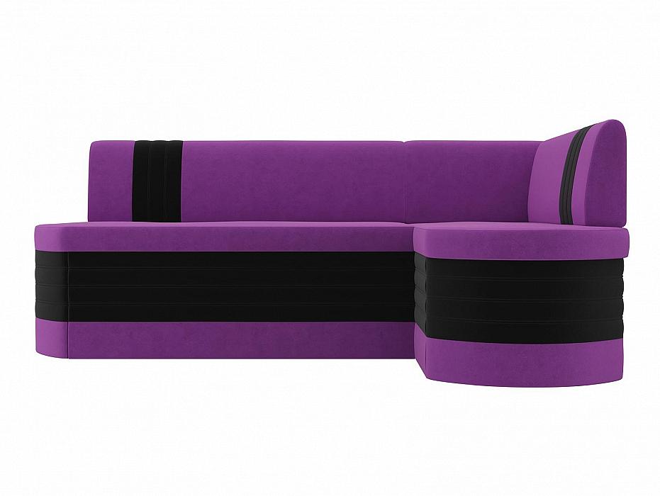 Диван кухонный угловой Токио правый Микровельвет Фиолетовый Черный кровать интерьерная афина микровельвет фиолетовый 160х200
