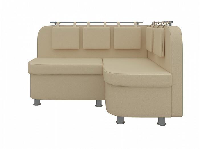Диван кухонный угловой Уют 2 правый Экокожа Бежевый