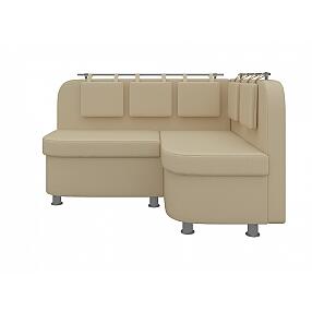 Диван кухонный угловой Уют 2 правый Экокожа Бежевый