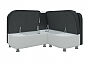 Диван кухонный угловой Уют 2 правый Экокожа Черный Белый