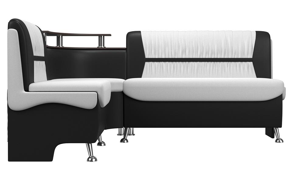 Кухонный угловой диван Сидней Экокожа Белый/Чёрный левый кресло brabix jet mg 315 чёрный зеленый