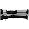 Кухонный угловой диван Сидней Экокожа Белый/Чёрный левый  