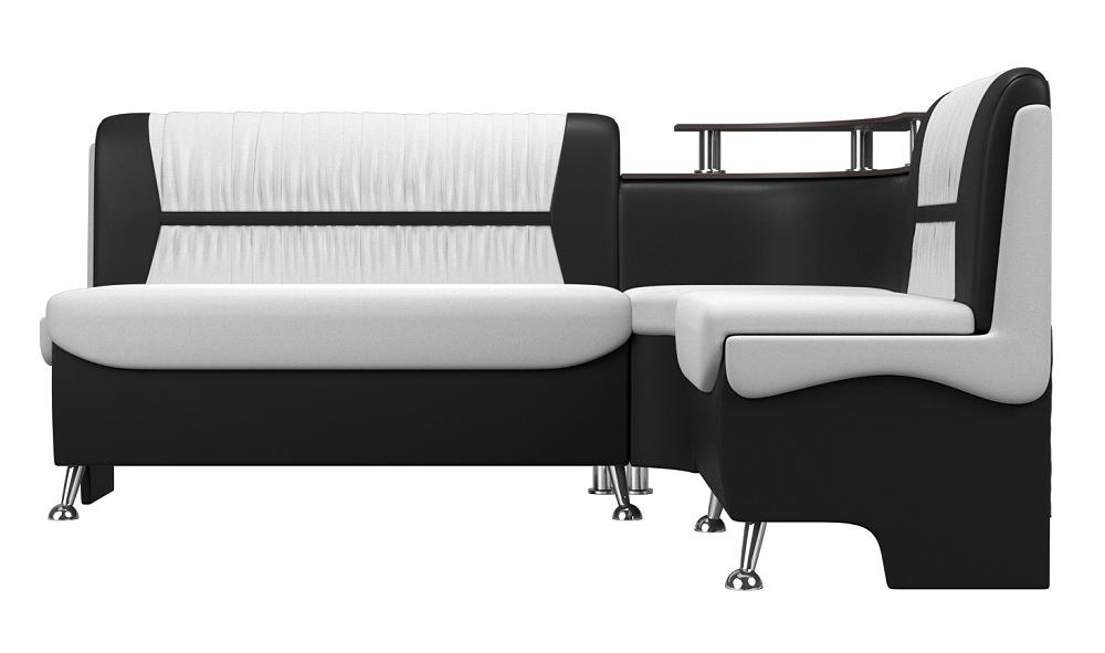 Кухонный угловой диван Сидней Экокожа Белый/Чёрный правый кресло для геймеров cactus cs chr 030blr чёрный красный