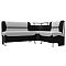 Кухонный угловой диван Сидней Экокожа Белый/Чёрный правый  