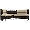 Кухонный угловой диван Сидней Экокожа Бежевый/Коричневый левый  