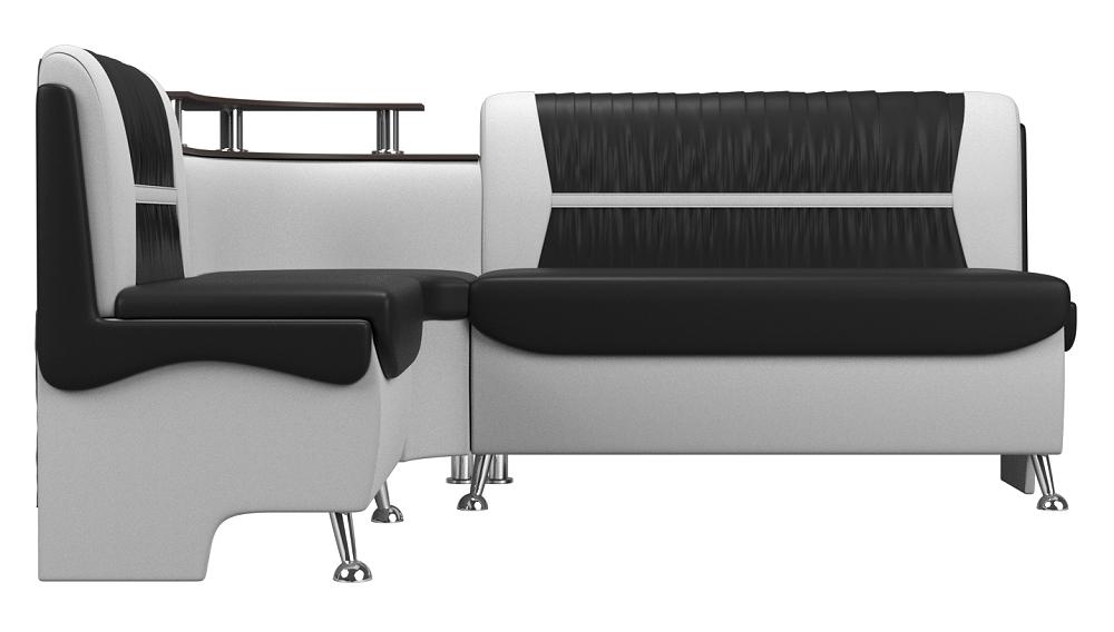 Кухонный угловой диван Сидней Экокожа Чёрный/Белый левый кресло для геймеров brabix techno pro gm 003 чёрный серый оранжевый