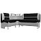 Кухонный угловой диван Сидней Экокожа Чёрный/Белый левый  