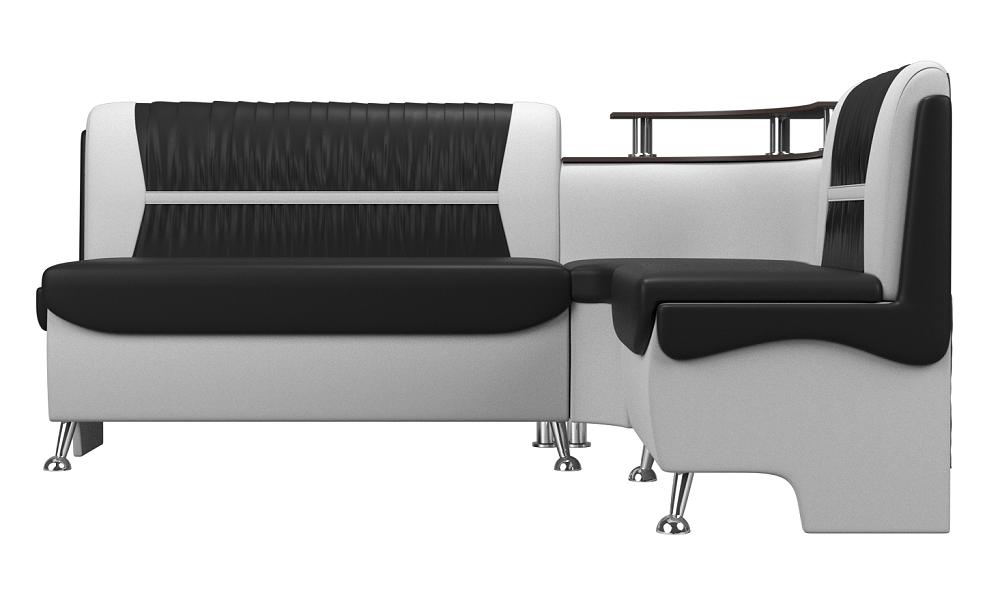 Кухонный угловой диван Сидней Экокожа Чёрный/Белый правый кресло для геймеров brabix techno pro gm 003 чёрный серый оранжевый