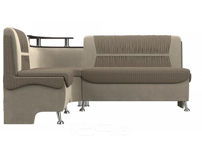 Кухонный угловой диван Сидней Корфу 03 Микровельвет Бежевый левый  