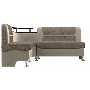 Кухонный угловой диван Сидней Корфу 03 Микровельвет Бежевый левый  