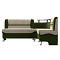 Кухонный угловой диван Сидней Микровельвет Бежевый/Зелёный правый  