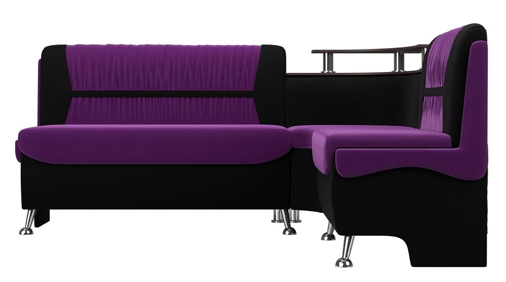 Кухонный угловой диван Сидней Микровельвет Фиолетовый/Чёрный правый кресло brabix jet mg 315 чёрный зеленый