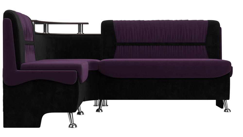 Кухонный угловой диван Сидней Велюр Фиолетовый/Чёрный левый кресло для геймеров cooler master caliber r2c gaming серый чёрный
