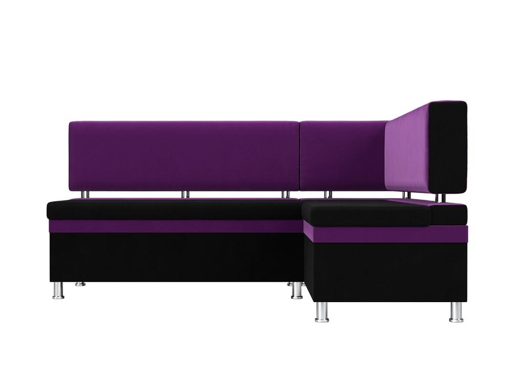 Диван кухонный угловой Стайл правый Микровельвет Черный Фиолетовый кухонный секатор универсальный х60