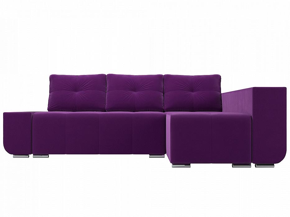 Угловой диван Амадэус Люкс микровельвет Фиолетовый правый угол кресло для отдыха юлия люкс