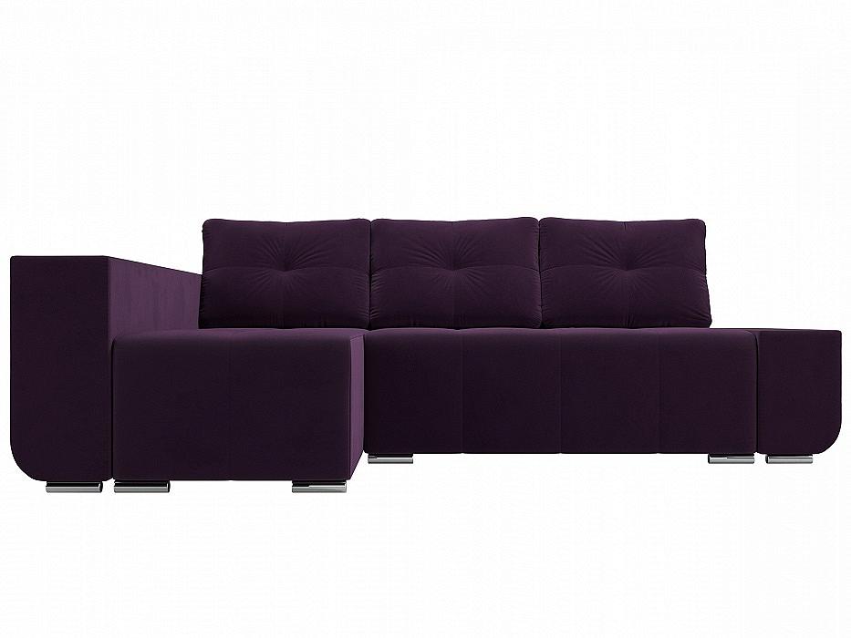 Угловой диван Амадэус Люкс велюр Фиолетовый левый угол прямой диван диван уильям диван уильям люкс зеленый велюр 180х200 см независимый пружинный блок