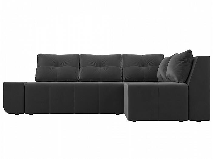 Угловой диван Амадэус велюр Серый правый угол