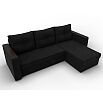 Угловой диван атланта б/с правый угол микровельвет чёрный еврокнижка