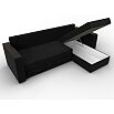 Угловой диван атланта б/с правый угол микровельвет чёрный еврокнижка