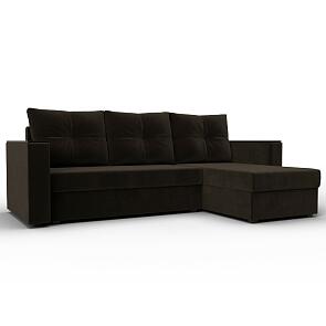 Угловой диван атланта б/с правый угол микровельвет коричневый еврокнижка