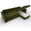 Угловой диван атланта б/с правый угол микровельвет зелёный еврокнижка