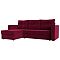 Угловой диван Атланта Б/С левый угол Микровельвет Бордовый