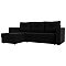 Угловой диван Атланта Б/С левый угол Микровельвет Чёрный