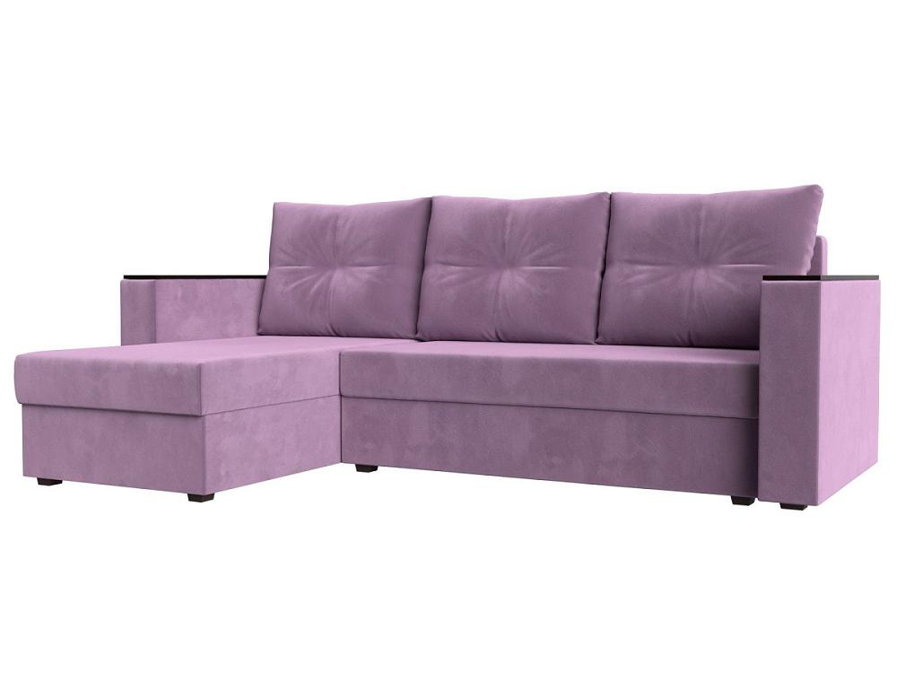 Угловой диван Атланта Лайт Б/С левый угол Микровельвет Сиреневый диван прямой атланта лайт со столом справа микровельвет фиолетовый