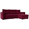 Угловой диван Атланта Б/С правый угол Микровельвет Бордовый