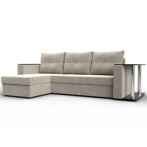 Угловой диван атланта микровельвет бежевый угол левый еврокнижка